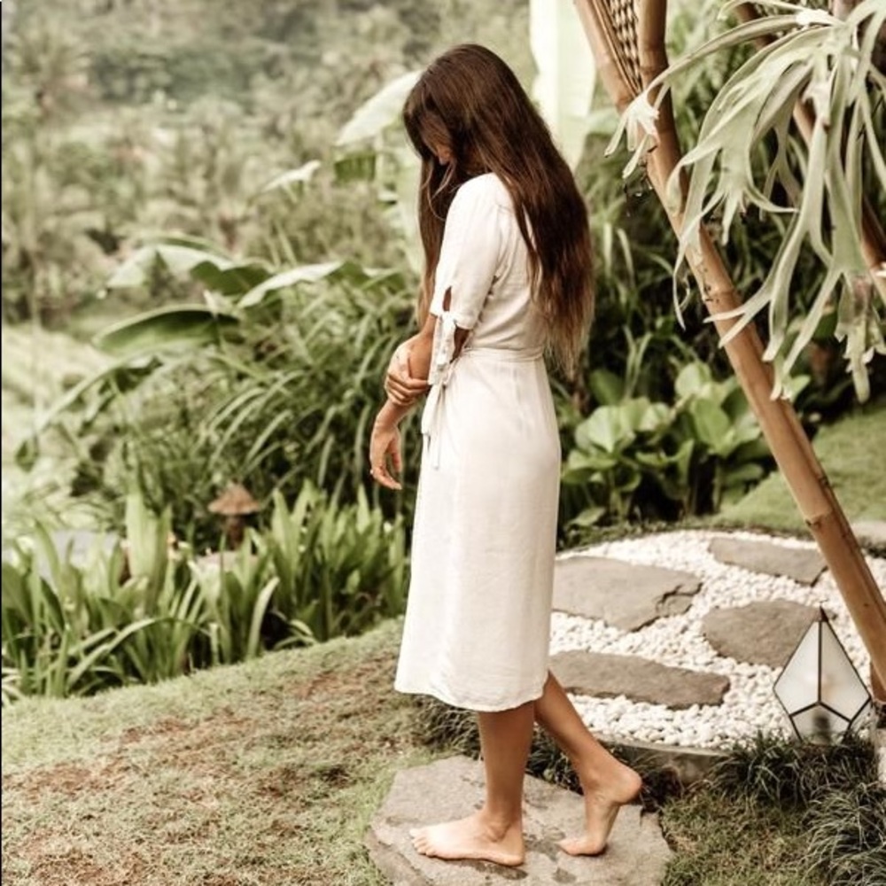 Indigo Luna Aurora wrap Dress 100% Linen